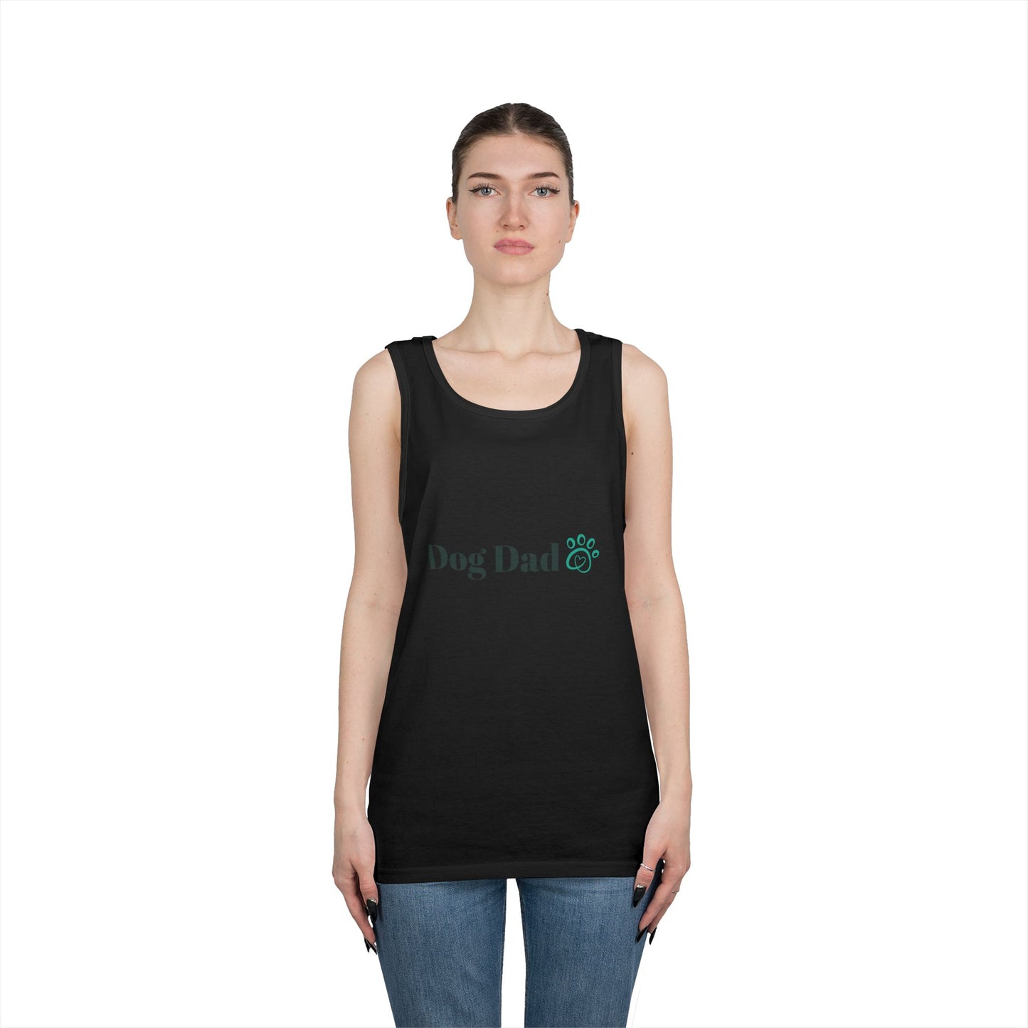 Dog Dad Tank Top — Minimal Paw Print Men’s Summer Tee