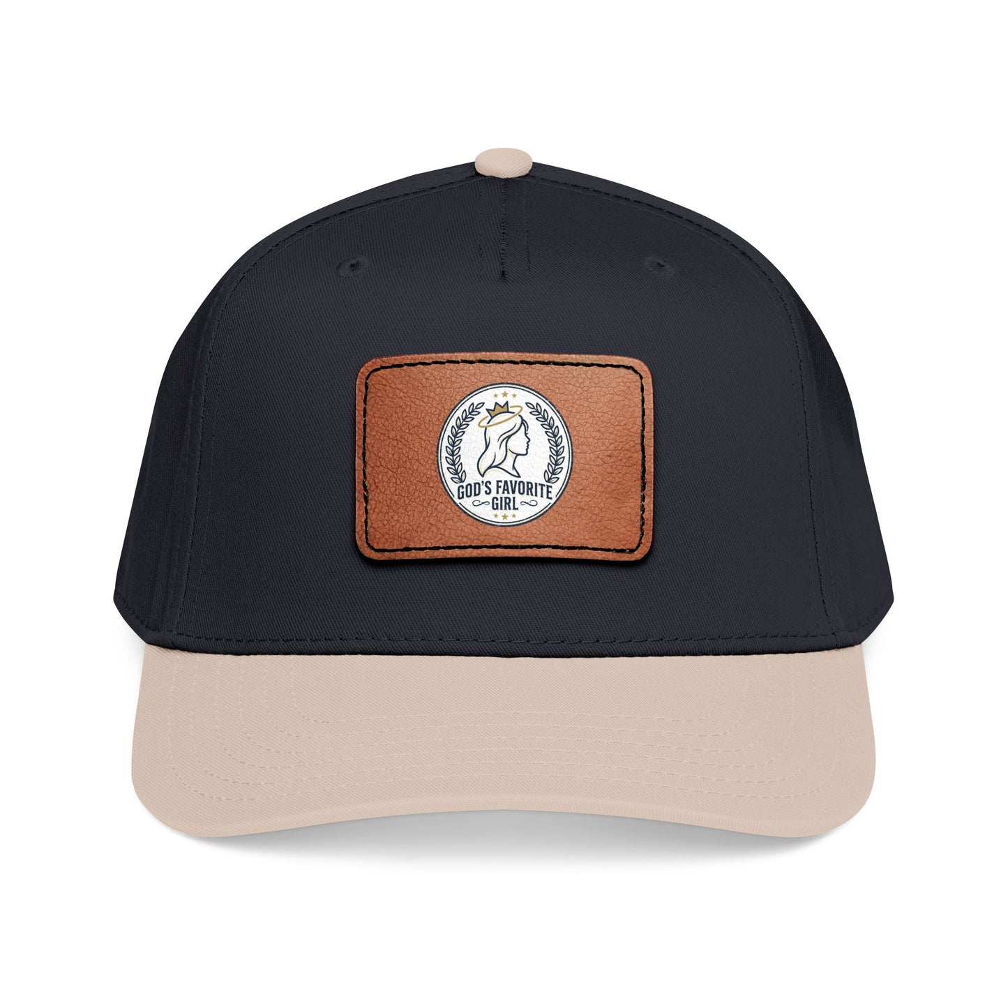 Leather Patch Baseball Cap — “God’s Favorite Girl” Vintage Logo