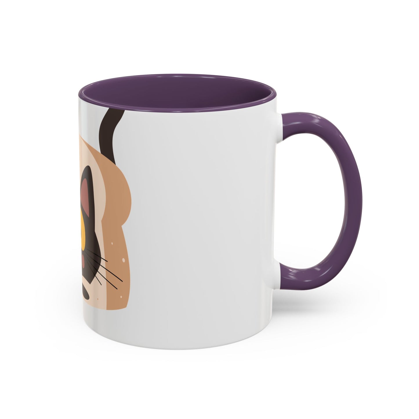 Cat in Toast Accent Coffee Mug – Cute Black Cat Breakfast Mug (11/15oz)