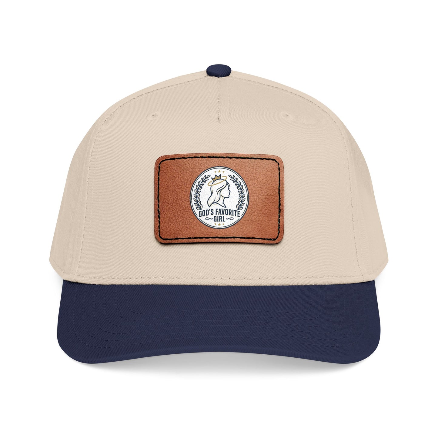 Leather Patch Baseball Cap — “God’s Favorite Girl” Vintage Logo