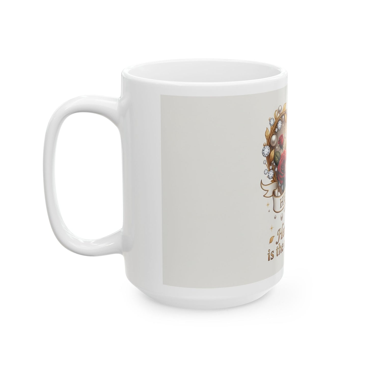 “Her Love Is the Real Luxury” Floral Heart Ceramic Mug (11oz/15oz)