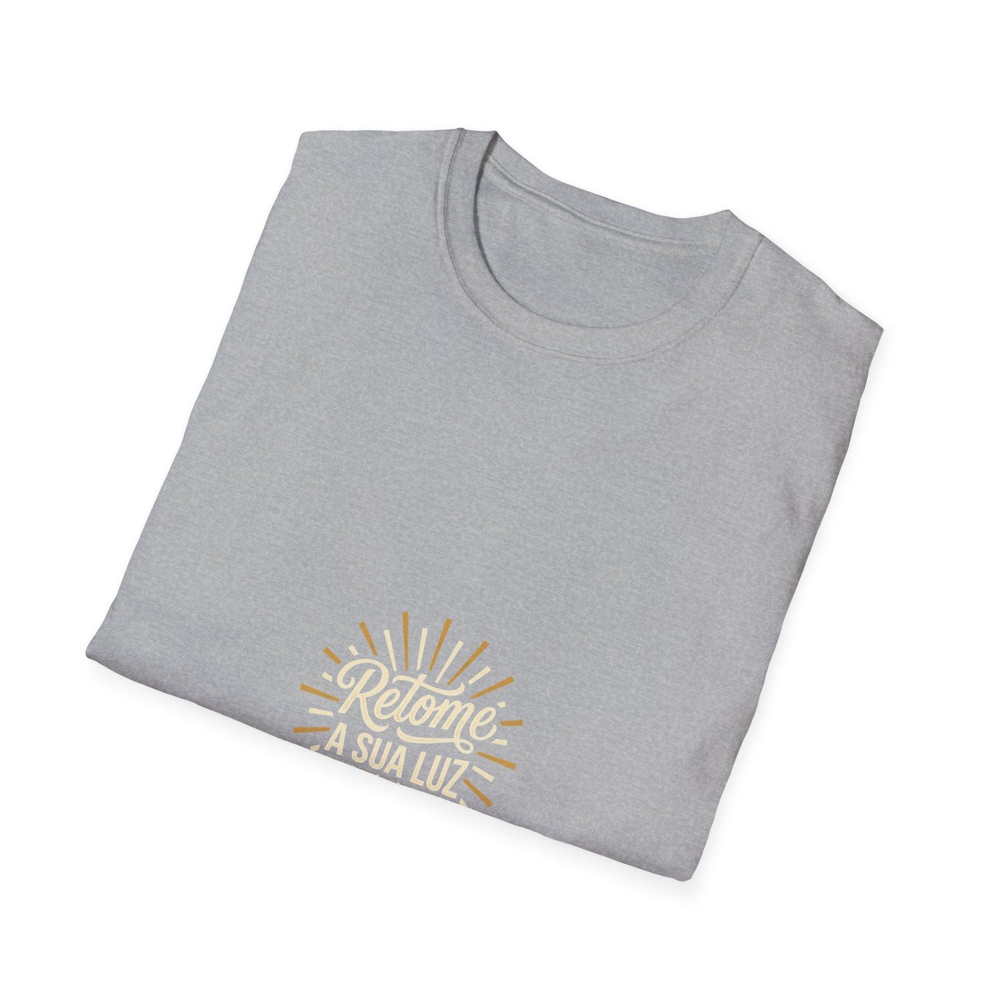 Camiseta — "Retome a sua luz" (Estampa Sunburst)