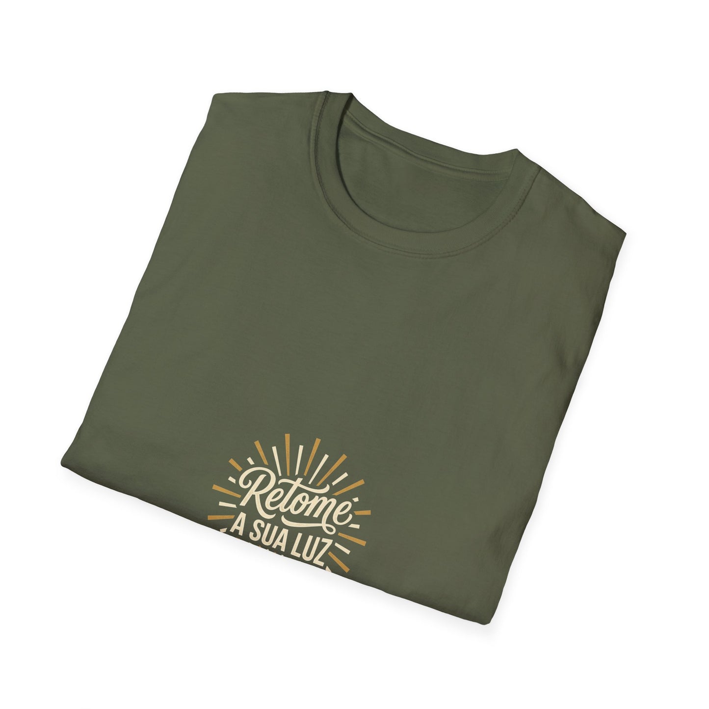 Camiseta — "Retome a sua luz" (Estampa Sunburst)