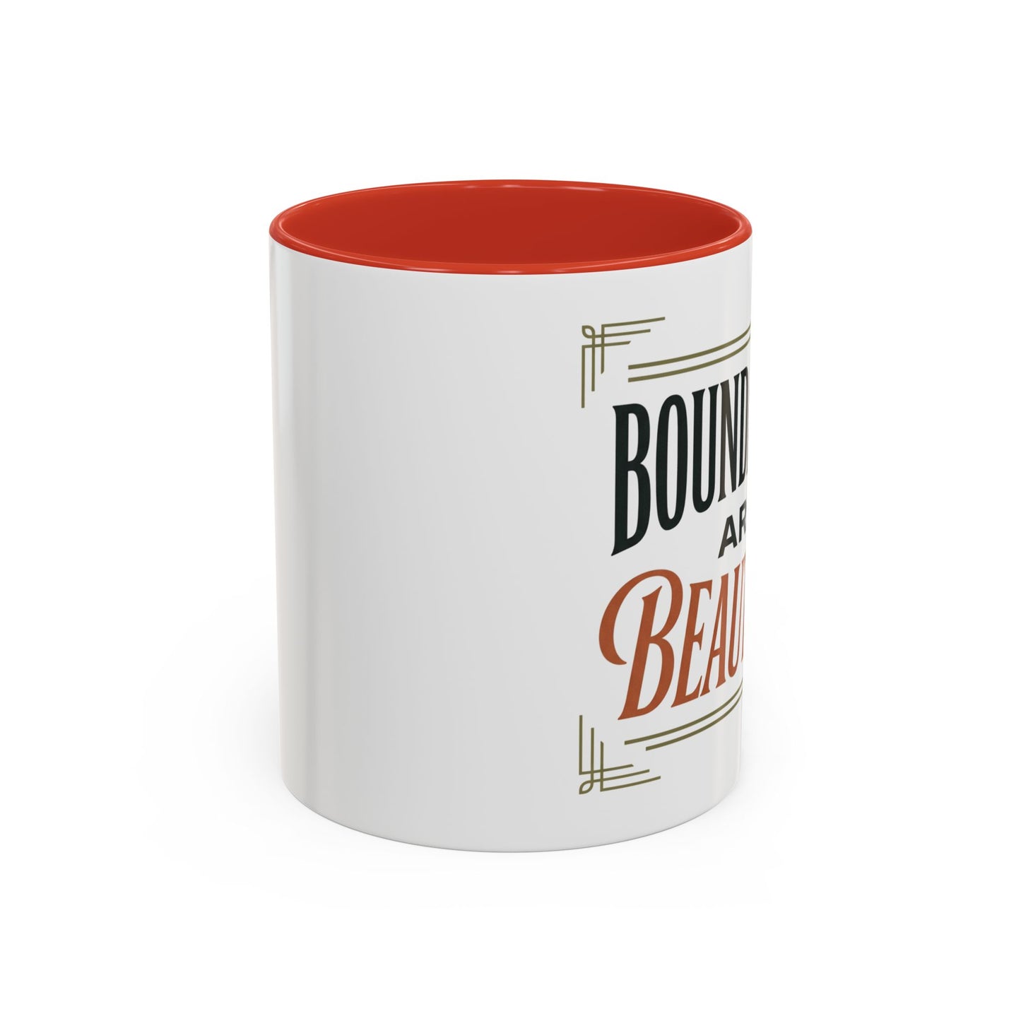 Boundaries Are Beautiful Accent Coffee Mug — Inspirational Self-Care Coffee Cup (11/15oz)