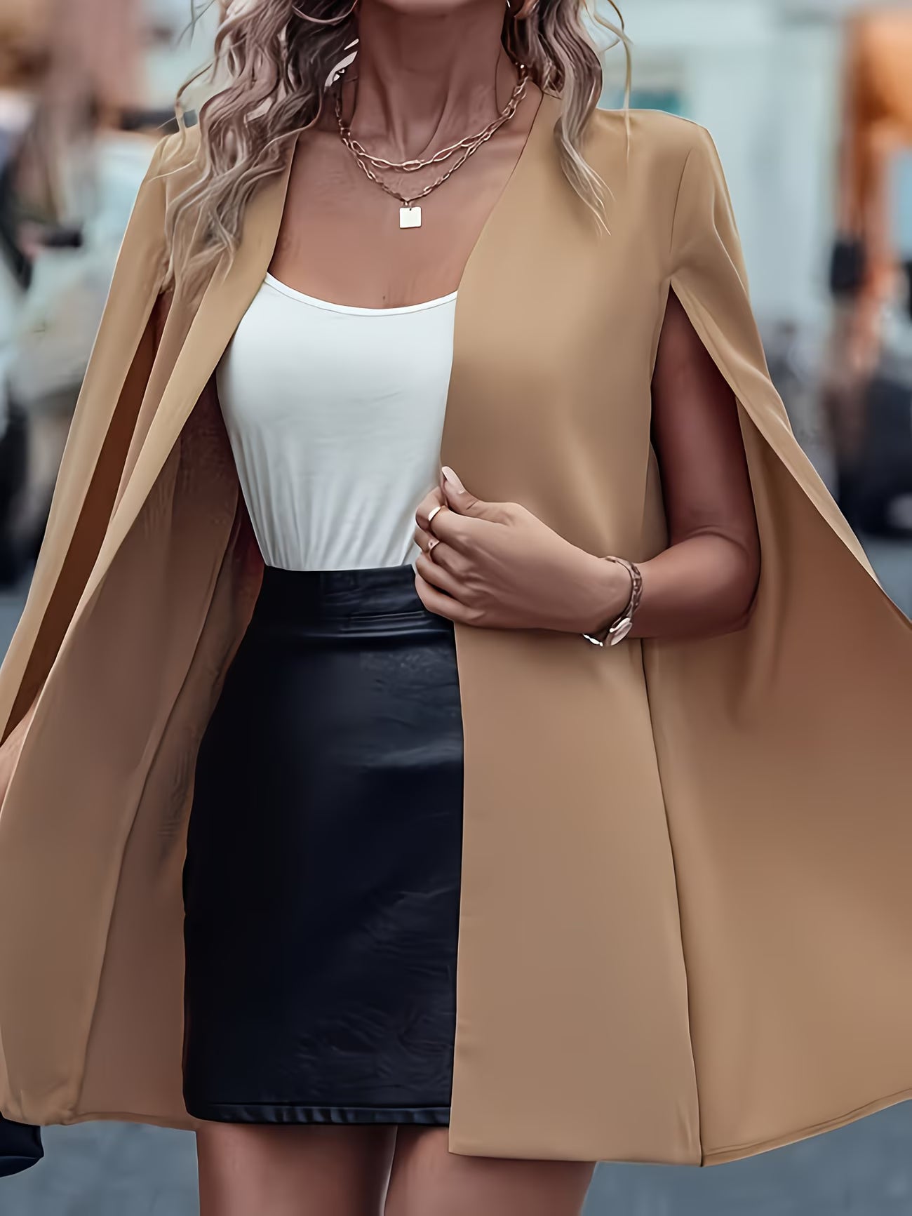 LuxeGrace™ Solid Color Shawl Blazer | Elegant Casual Layer for Women