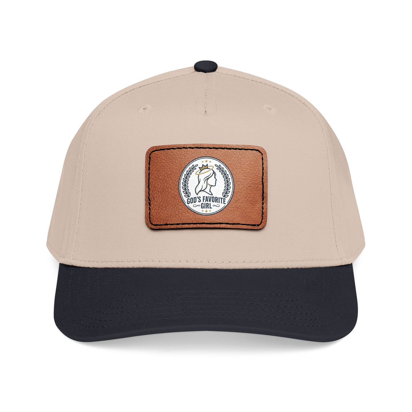 Leather Patch Baseball Cap — “God’s Favorite Girl” Vintage Logo