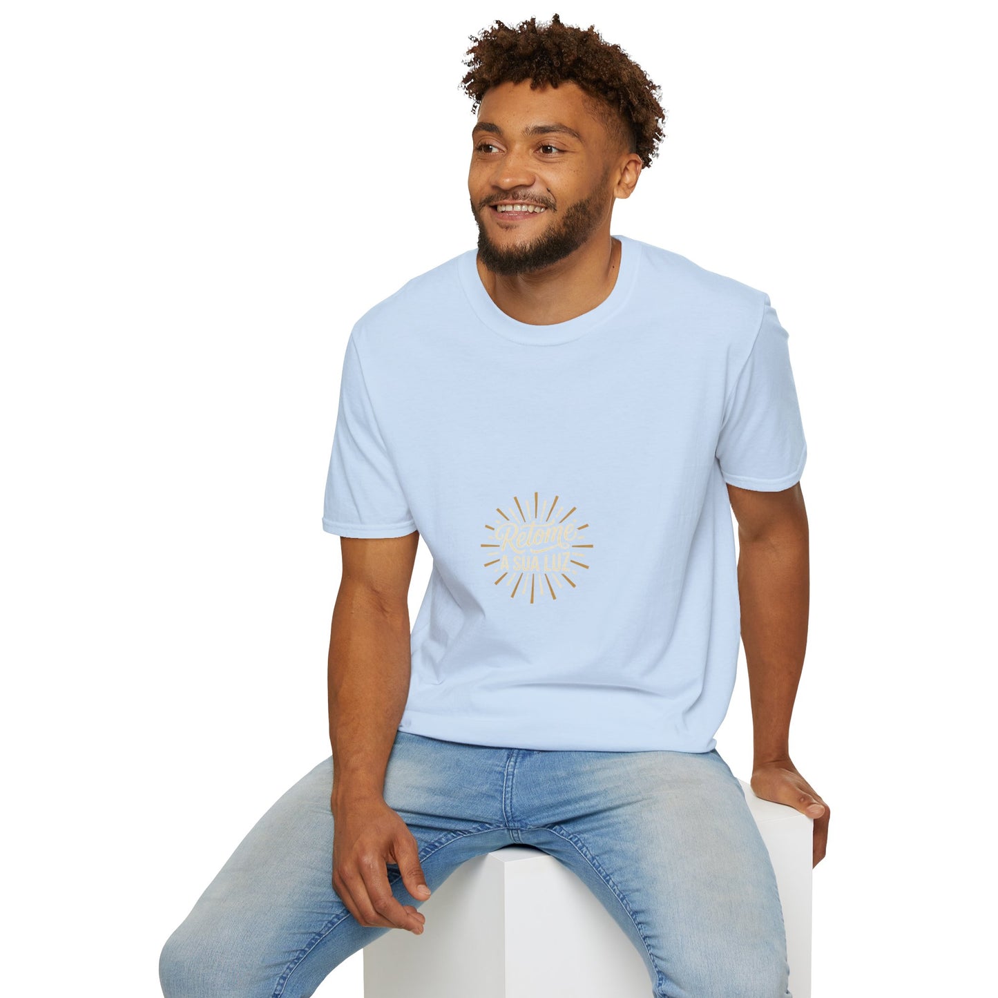 Camiseta — "Retome a sua luz" (Estampa Sunburst)
