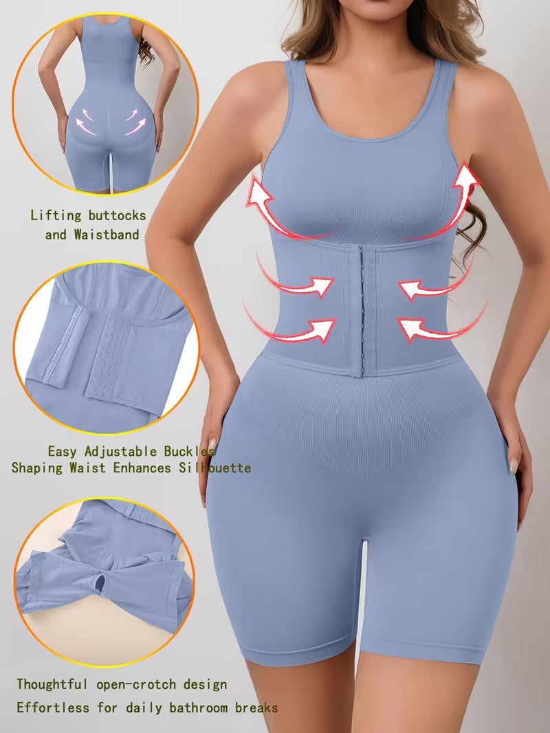 SculptFlex™ Double-Layer Compression Body Shaper | Seamless Tummy Control & Waist-Cinching Bodysuit
