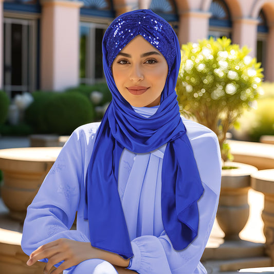 ShimmerGrace™ Sequined Headscarf Hat | Elegant Pullover Cap for Women