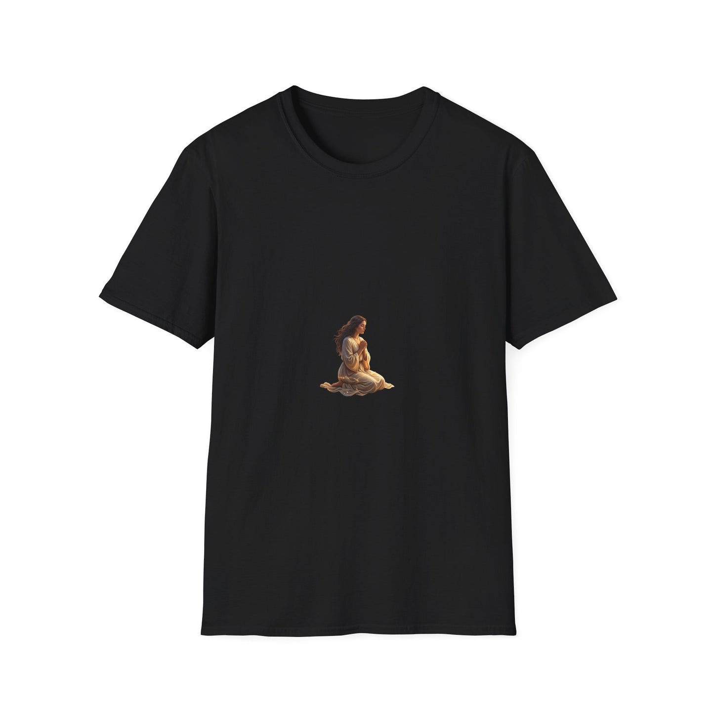 Meditating Woman Minimalist Yoga T-Shirt — Mindful Meditation Tee