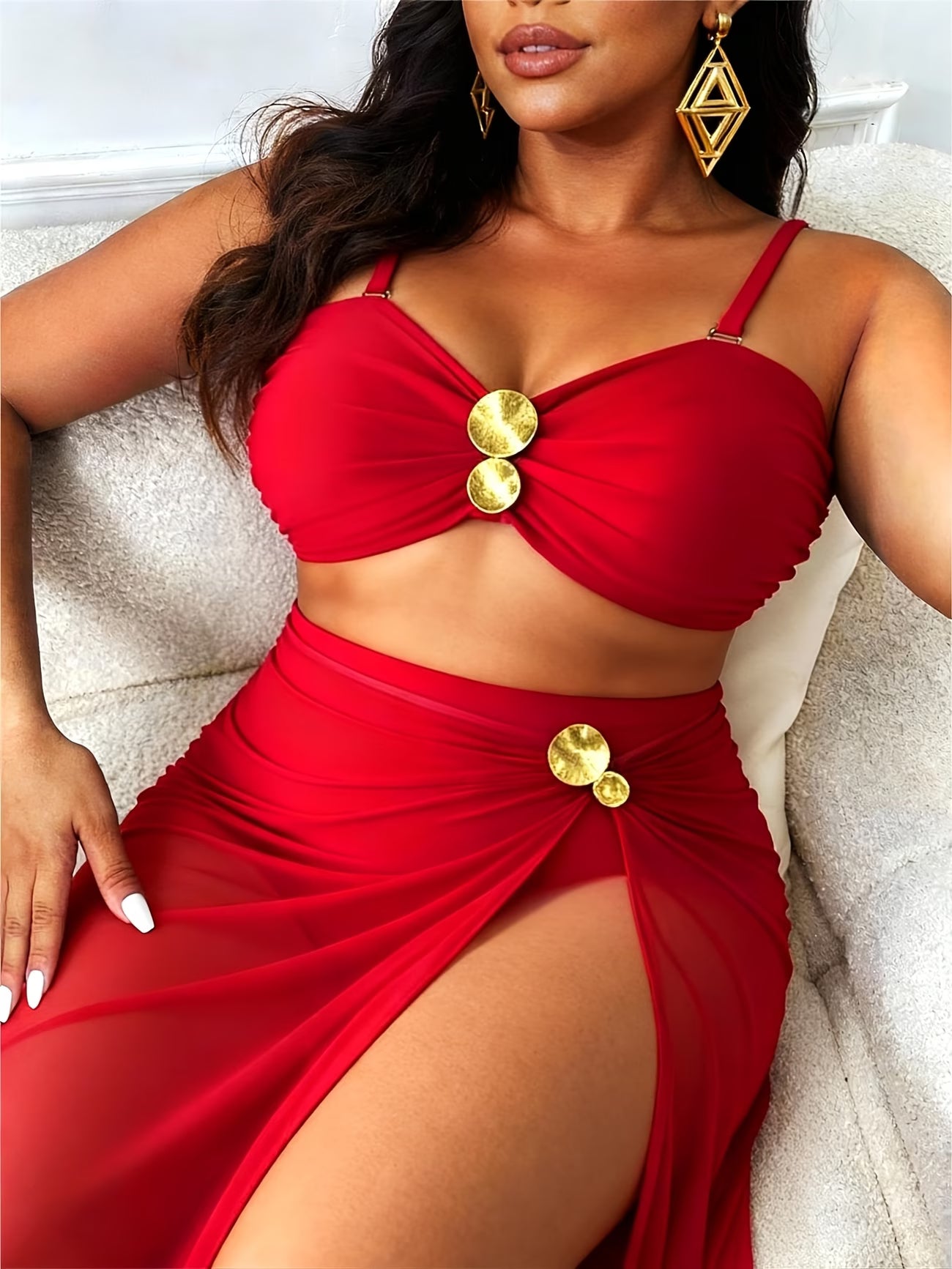 Ruby Coast 3-Piece Swim & Cover-Up Set