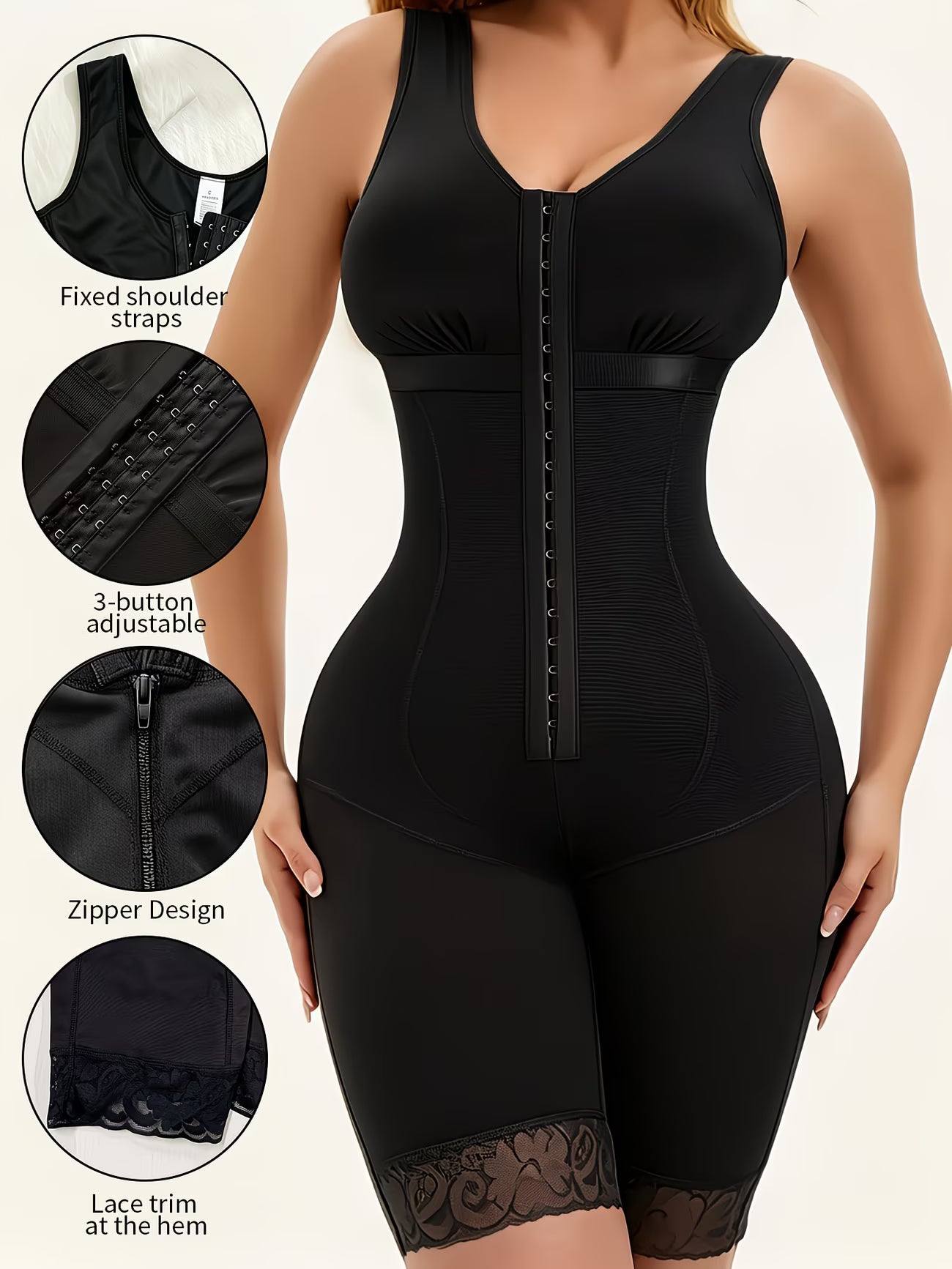 ColombianCurve™ Plus Size Faja Bodysuit | High Compression Full Body Shapewear with Butt Lift & Thigh Control