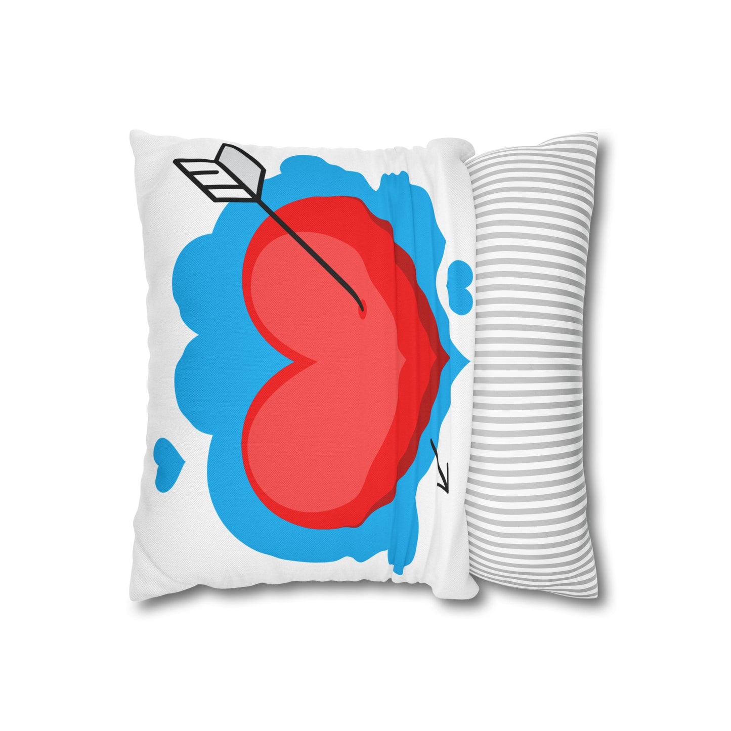 Heart with Arrow Decorative Pillow – Cute Valentine Accent Cushion