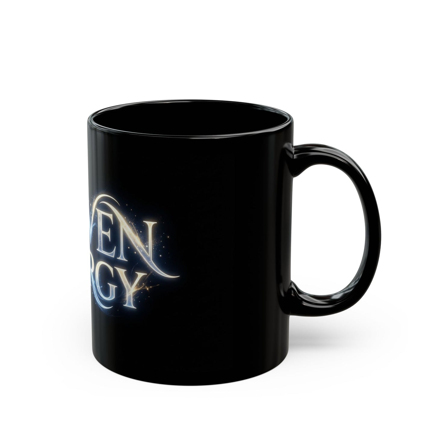 Heaven Energy Black Coffee Mug — Celestial Script 11oz & 15oz