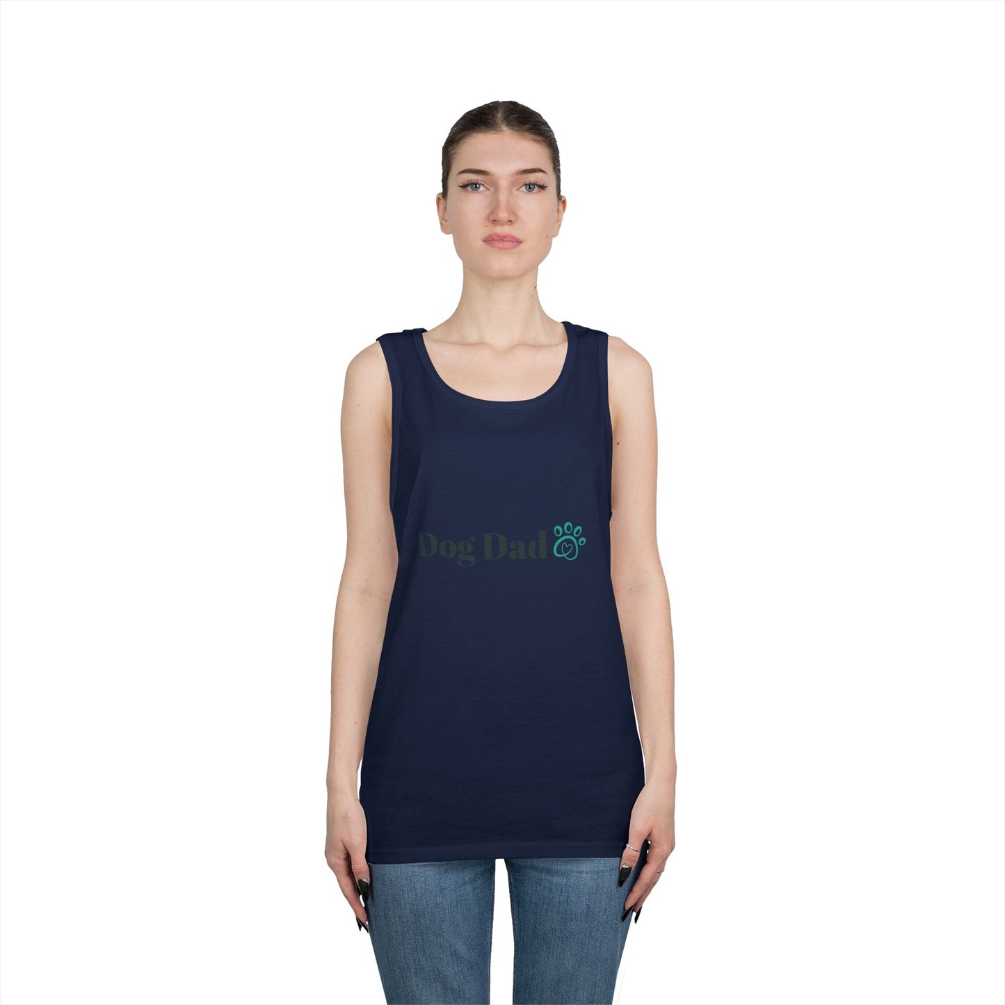 Dog Dad Tank Top — Minimal Paw Print Men’s Summer Tee