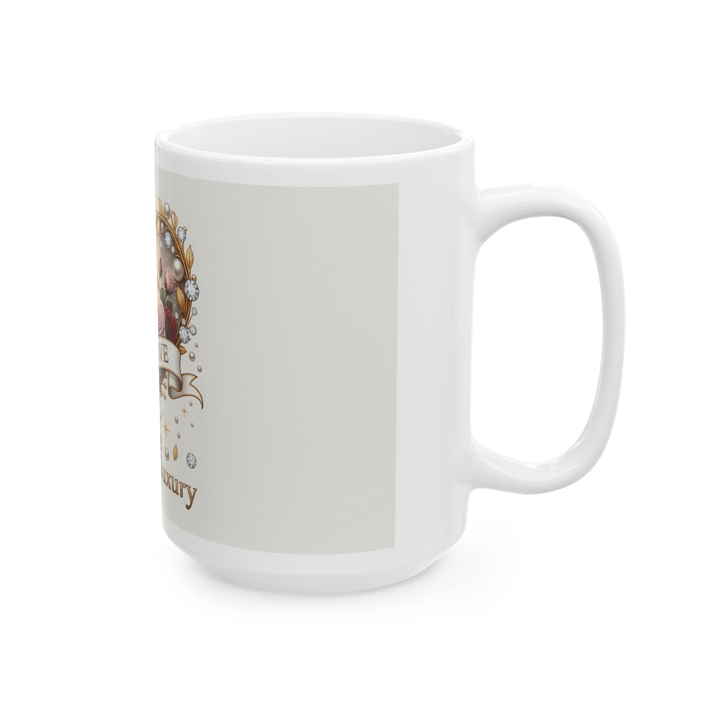 “Her Love Is the Real Luxury” Floral Heart Ceramic Mug (11oz/15oz)