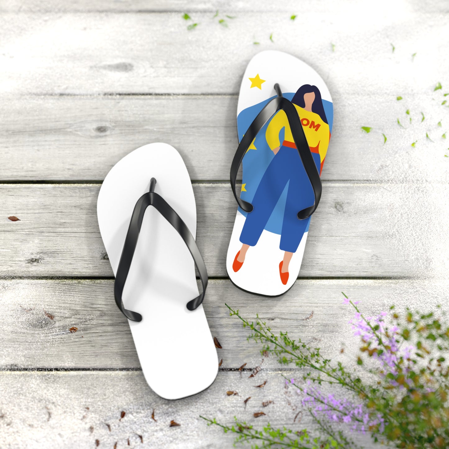 Supermom Graphic Flip Flops – Women’s Casual Summer Sandals