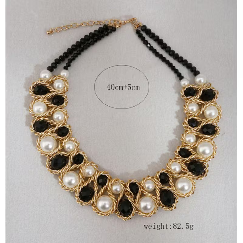 PearlMuse™ Double-Layer Pearl Necklace | Elegant Imitation Pearl Statement Necklace for Women