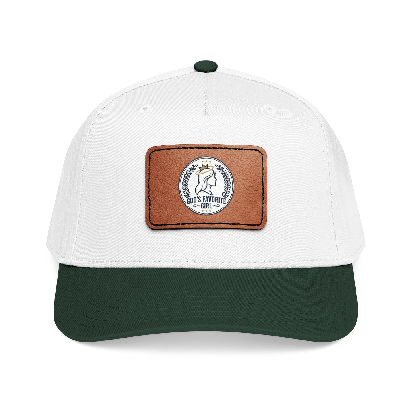 Leather Patch Baseball Cap — “God’s Favorite Girl” Vintage Logo