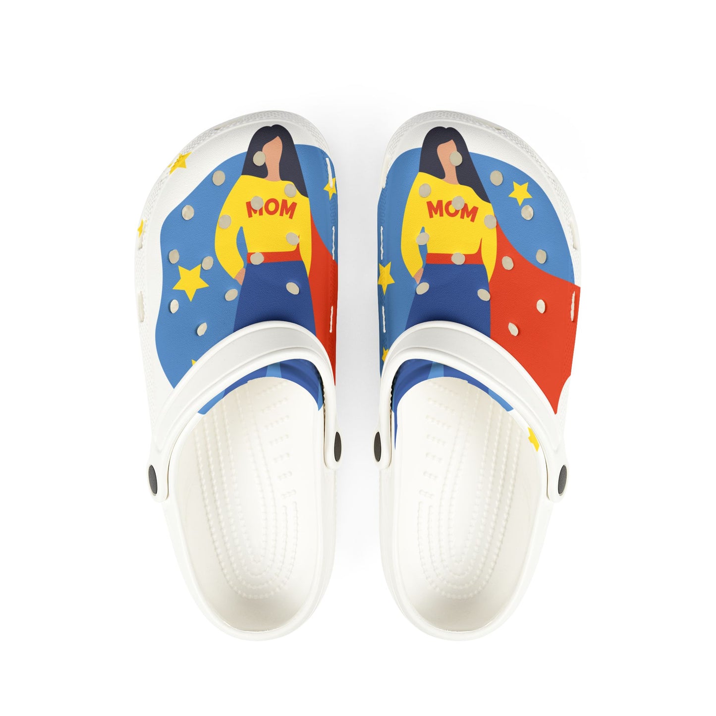 Mom Superhero EVA Foam Clogs — Colorful Mother's Day Slip‑On Shoes