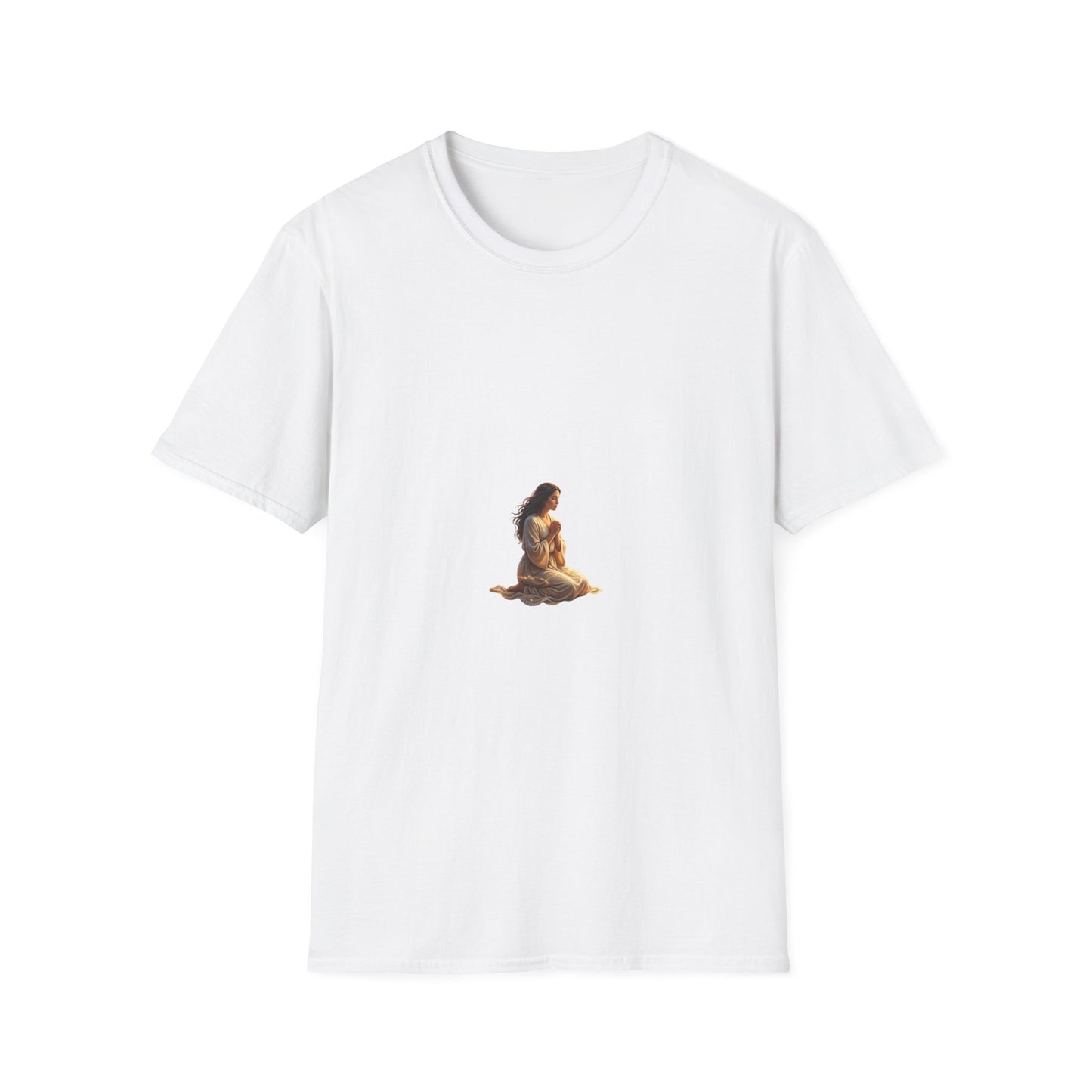 Meditating Woman Minimalist Yoga T-Shirt — Mindful Meditation Tee