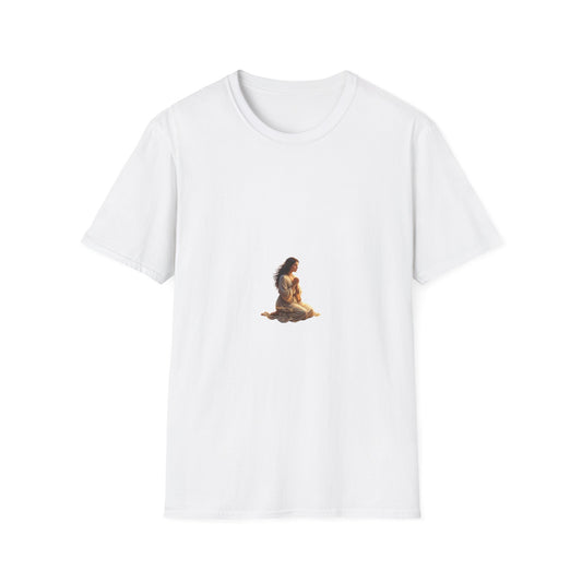 Meditating Woman Minimalist Yoga T-Shirt — Mindful Meditation Tee