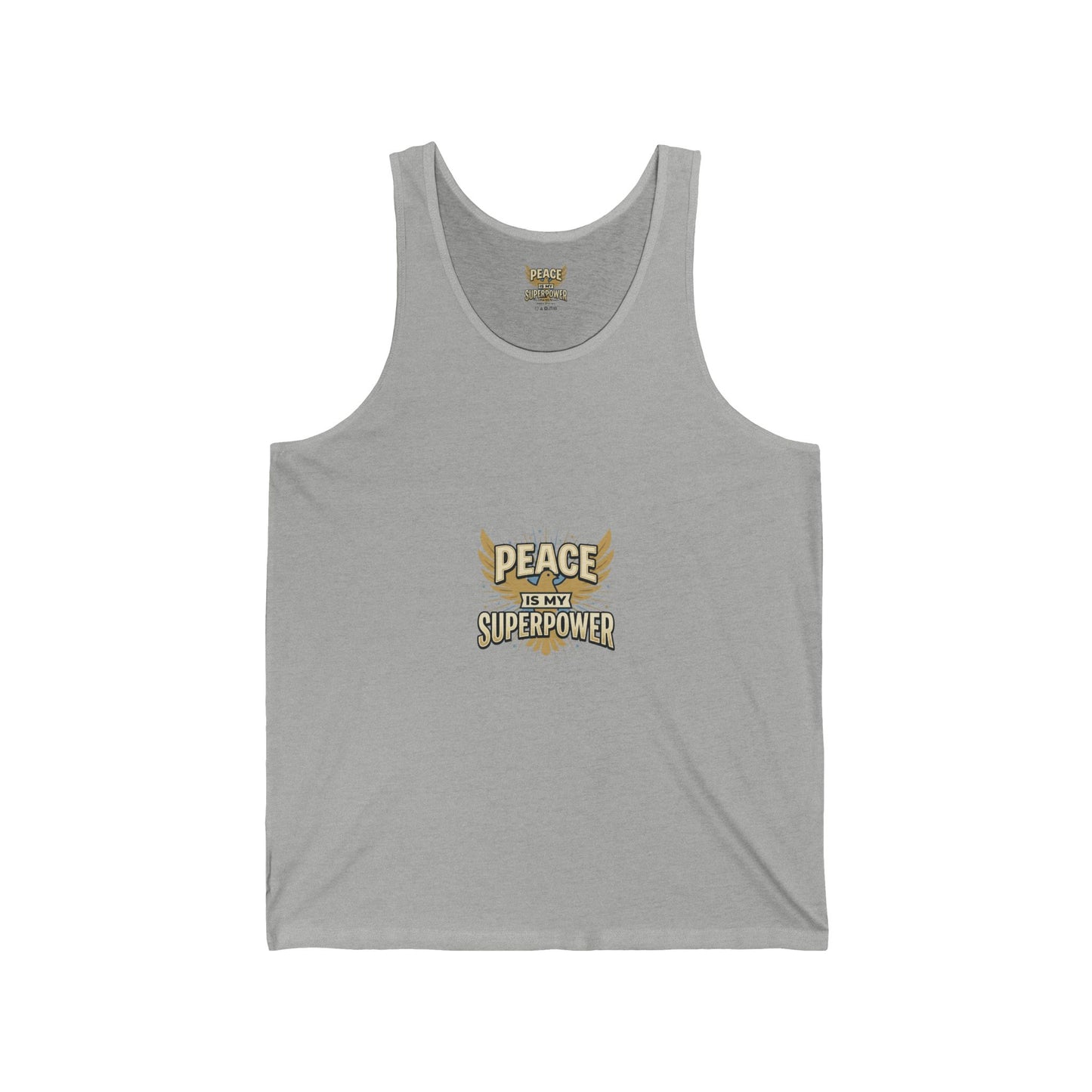 Tank Top — "Peace Is My Superpower" Graphic Fitness Tank