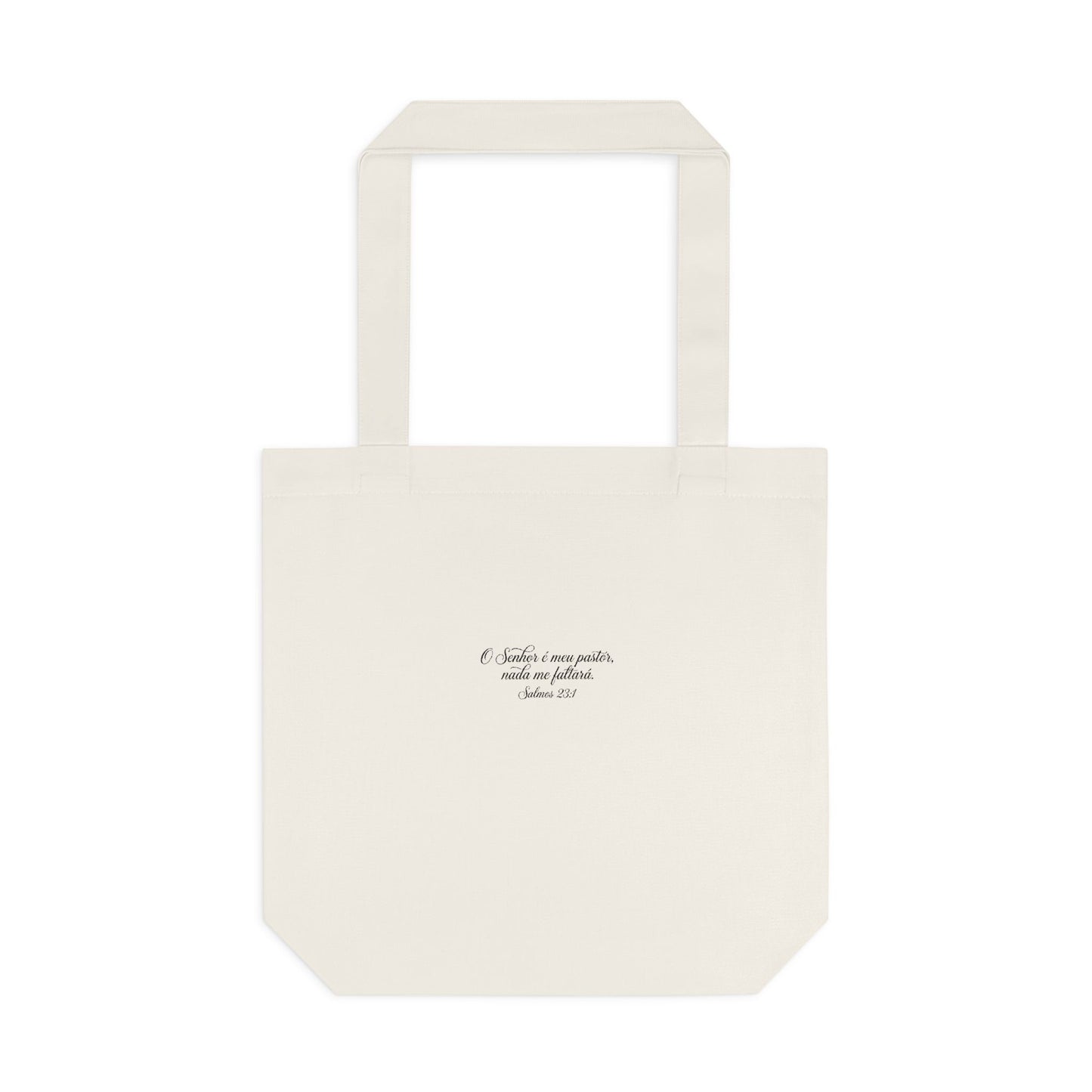 Bolsa Tote de Algodão Preto — “O Senhor é o Meu Pastor” | Salmos 23:1