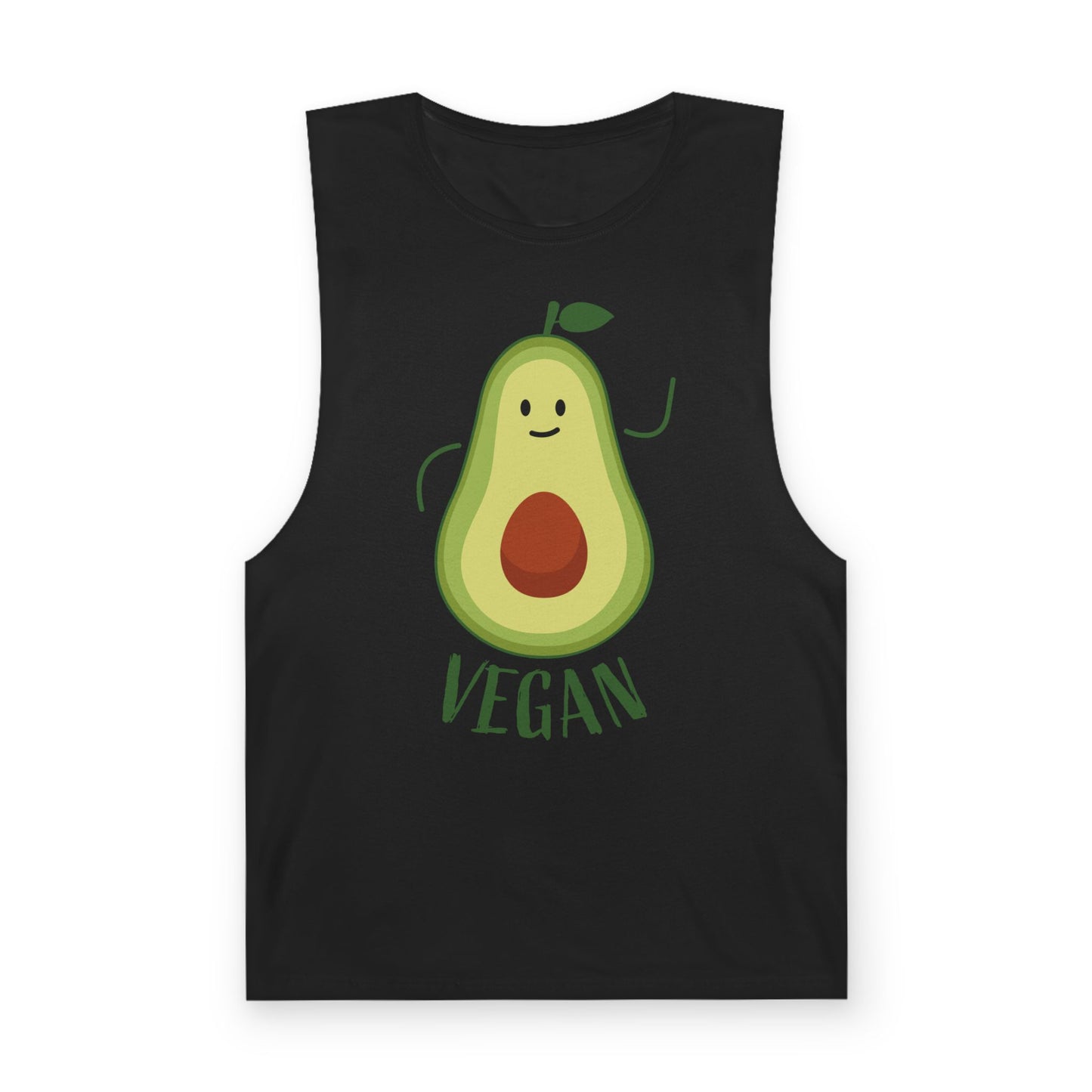 Vegan Avocado Tank Top — Cute Smiling Avocado Graphic Sleeveless Shirt
