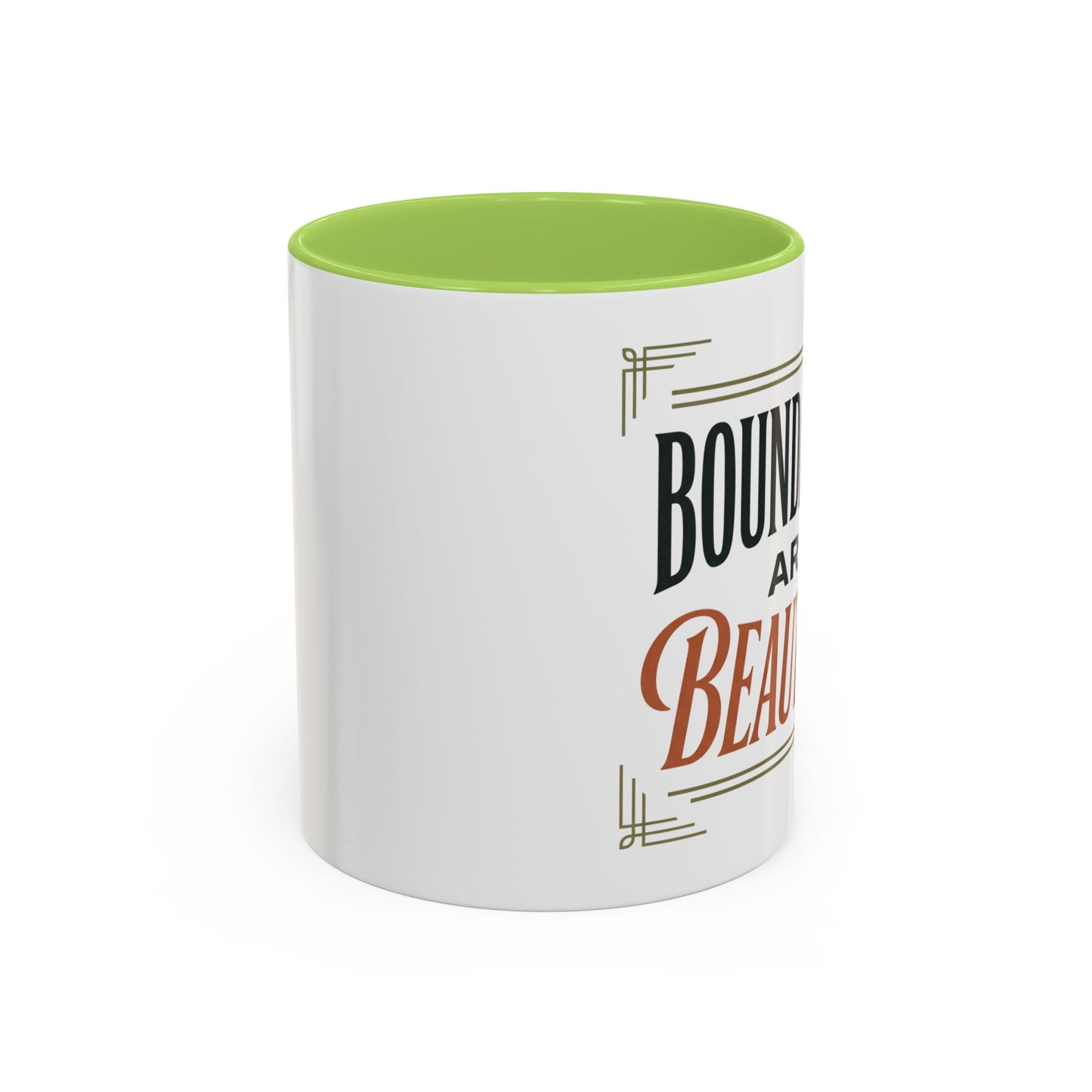Boundaries Are Beautiful Accent Coffee Mug — Inspirational Self-Care Coffee Cup (11/15oz)