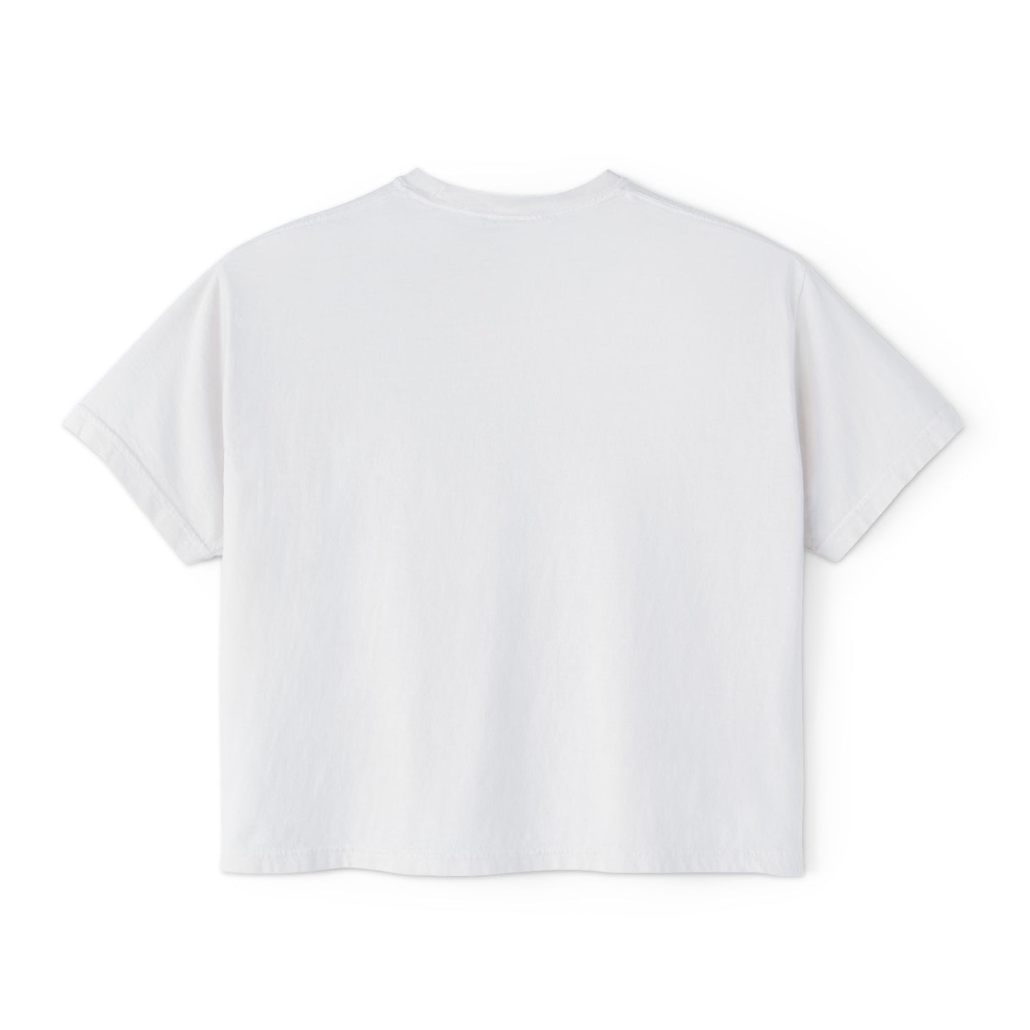 Minimalist Women's Boxy Tee — 'Carefree & Calm' Embroidered Crop T-Shirt
