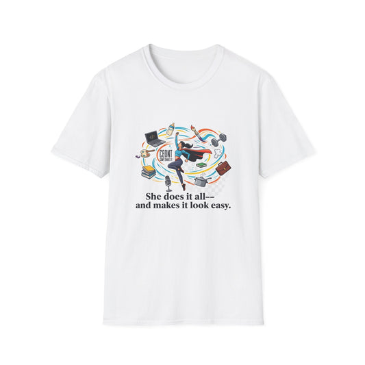 She Does It All T-Shirt —  Camiseta Ela Faz Tudo