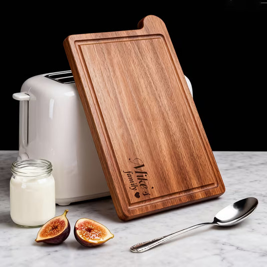 Personalized Sapele Wood Cutting Board | Custom Engraved Kitchen Chopping Board
