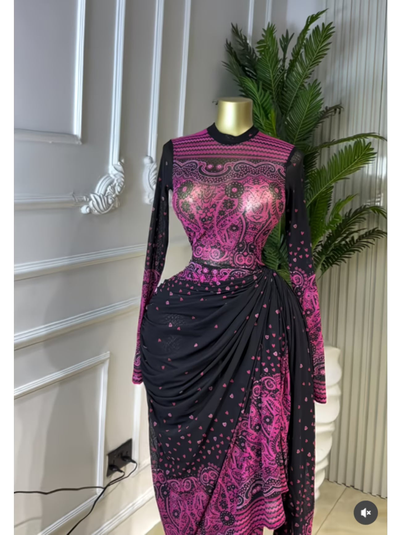 PaisleyMuse™ Ruched Waist Maxi Dress | Paisley Print Long Sleeve Wrap Dress for Women