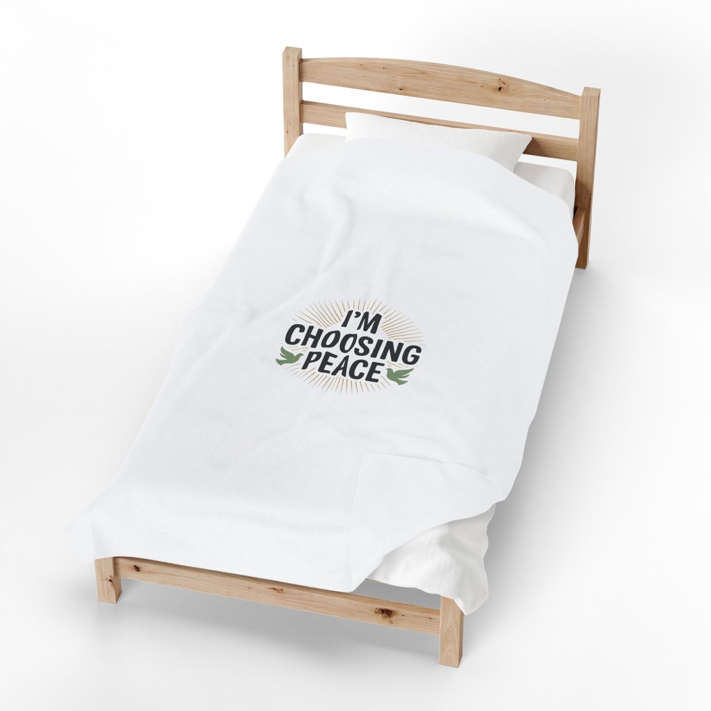 Velveteen Plush Blanket — “I’m Choosing Peace” Cozy Throw for Mindfulness & Gifts