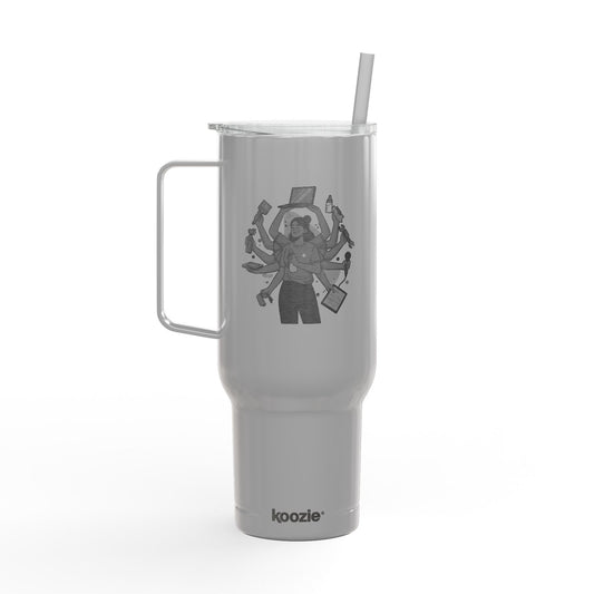 40oz Engraved Insulated Tumbler - Multi-Tasking Woman Design - Copo Térmico de 40oz Gravado – Design "Mulher Multitarefa"