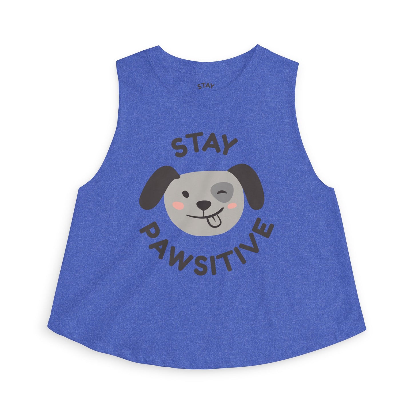 Stay Pawsitive Crop Top — Cute Dog Graphic Women's Tank
