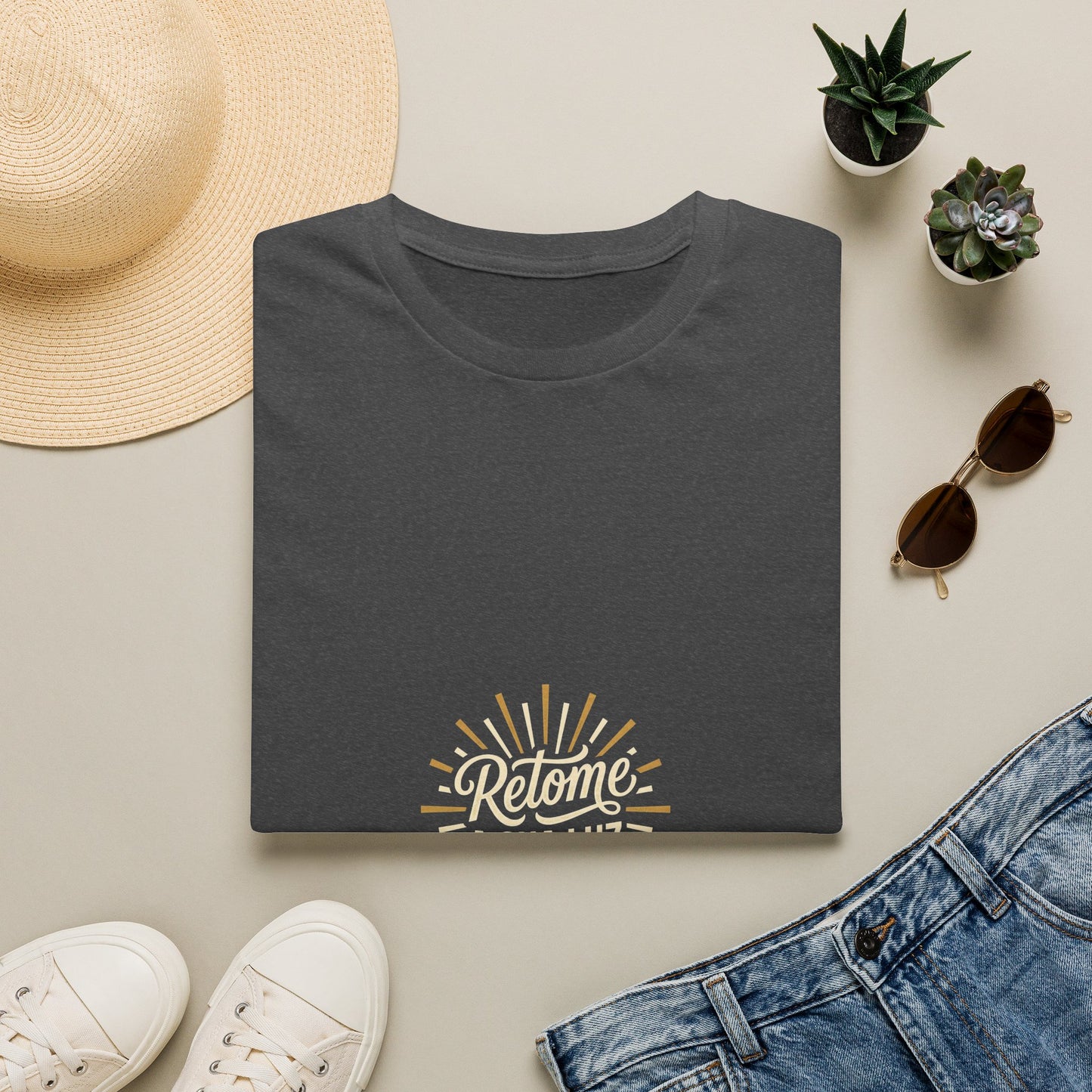 Camiseta — "Retome a sua luz" (Estampa Sunburst)