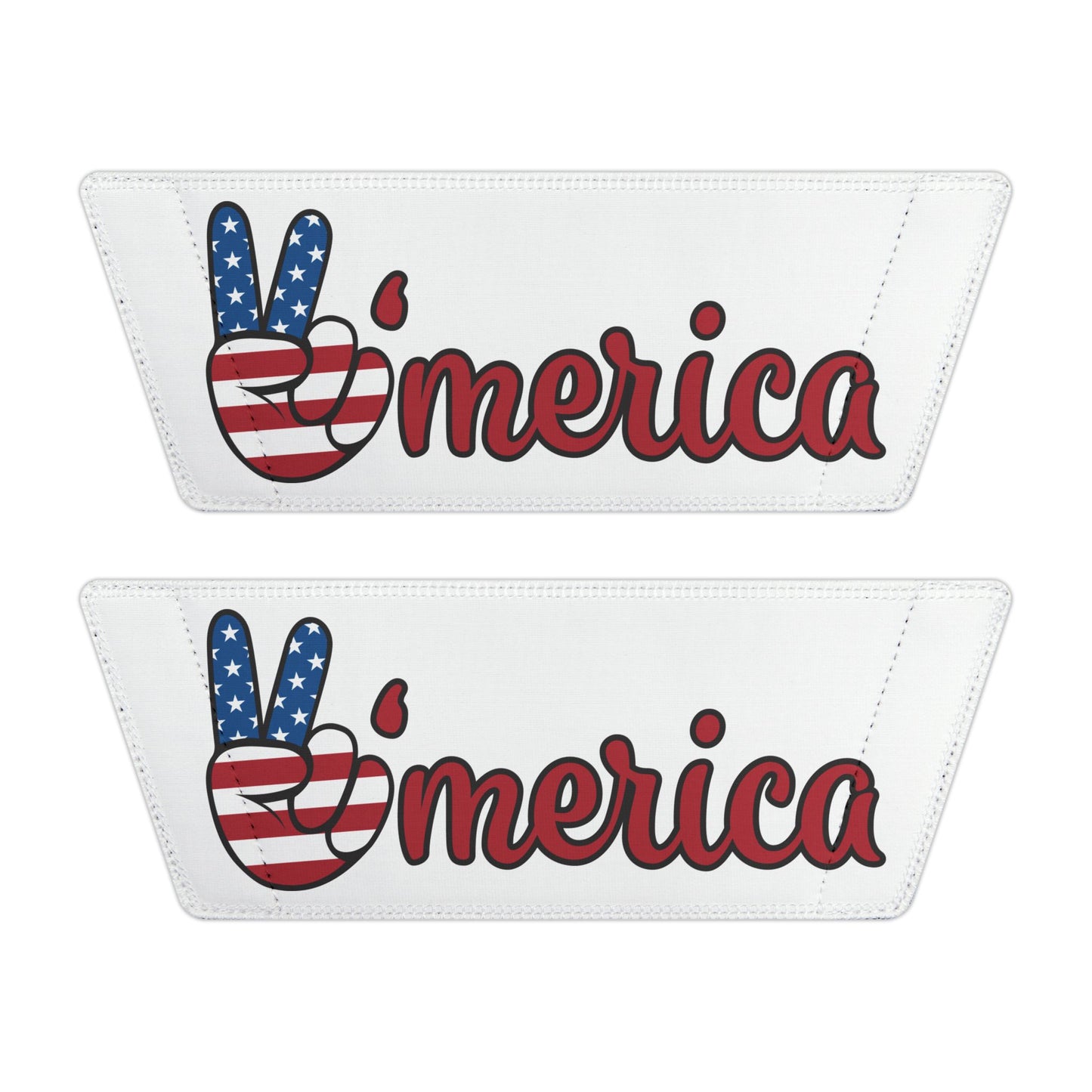 Men's Slide Sandals — White Patriotic Script Pool Slides