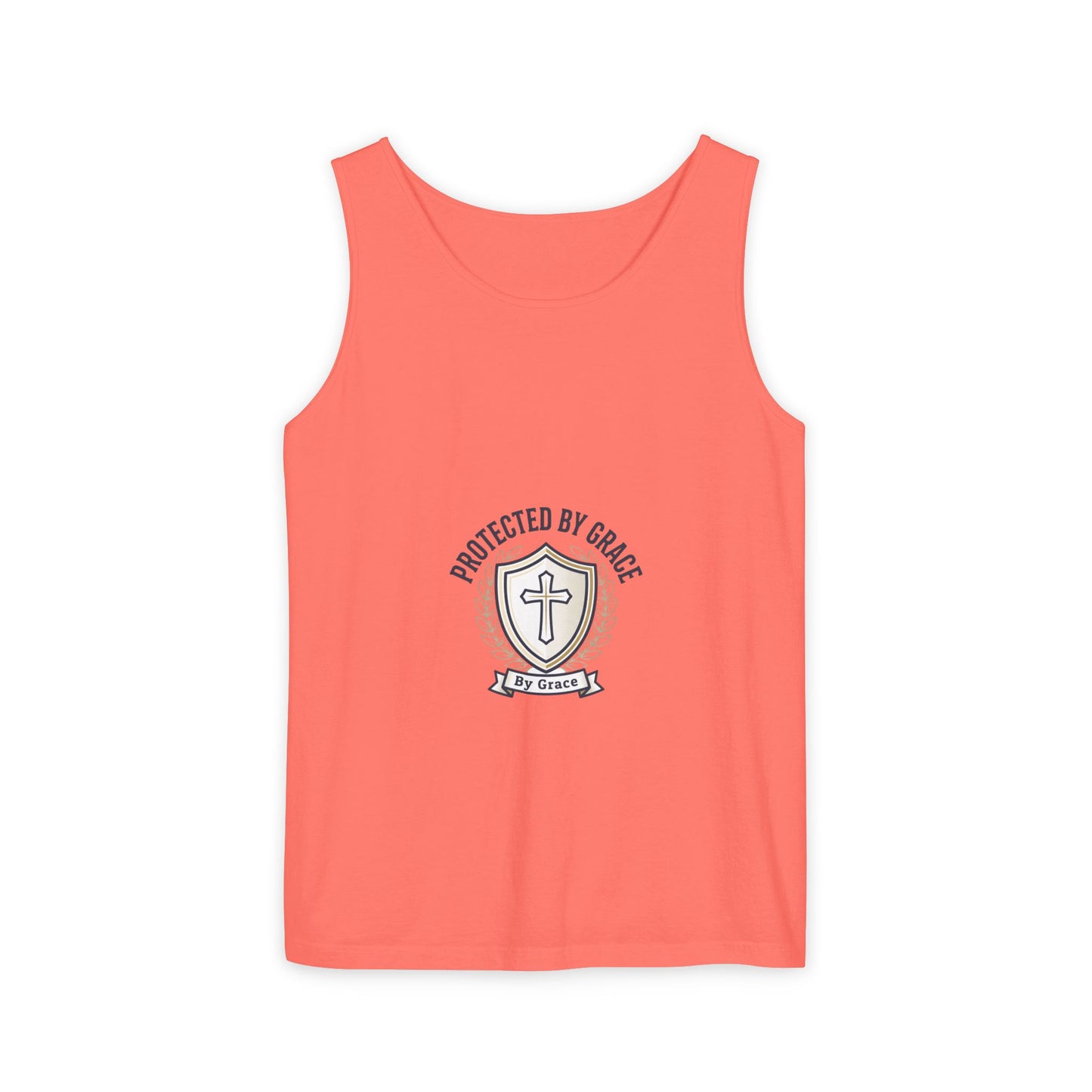 Protected by Grace Cross Tank Top — Christian Faith Graphic