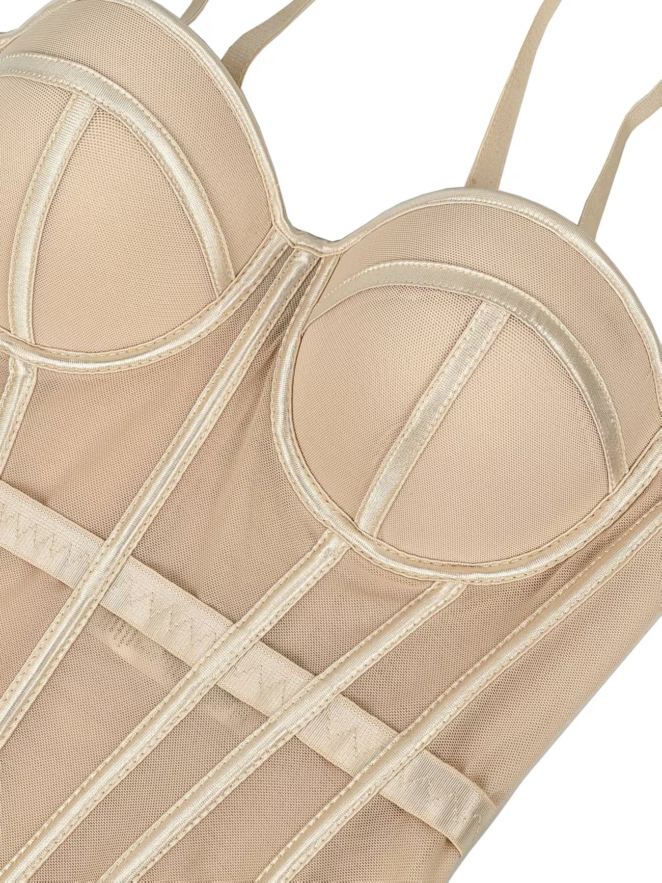 LuxeMesh™ Boned Corset Top | Elegant Sheer Mesh Tube Corset for Women