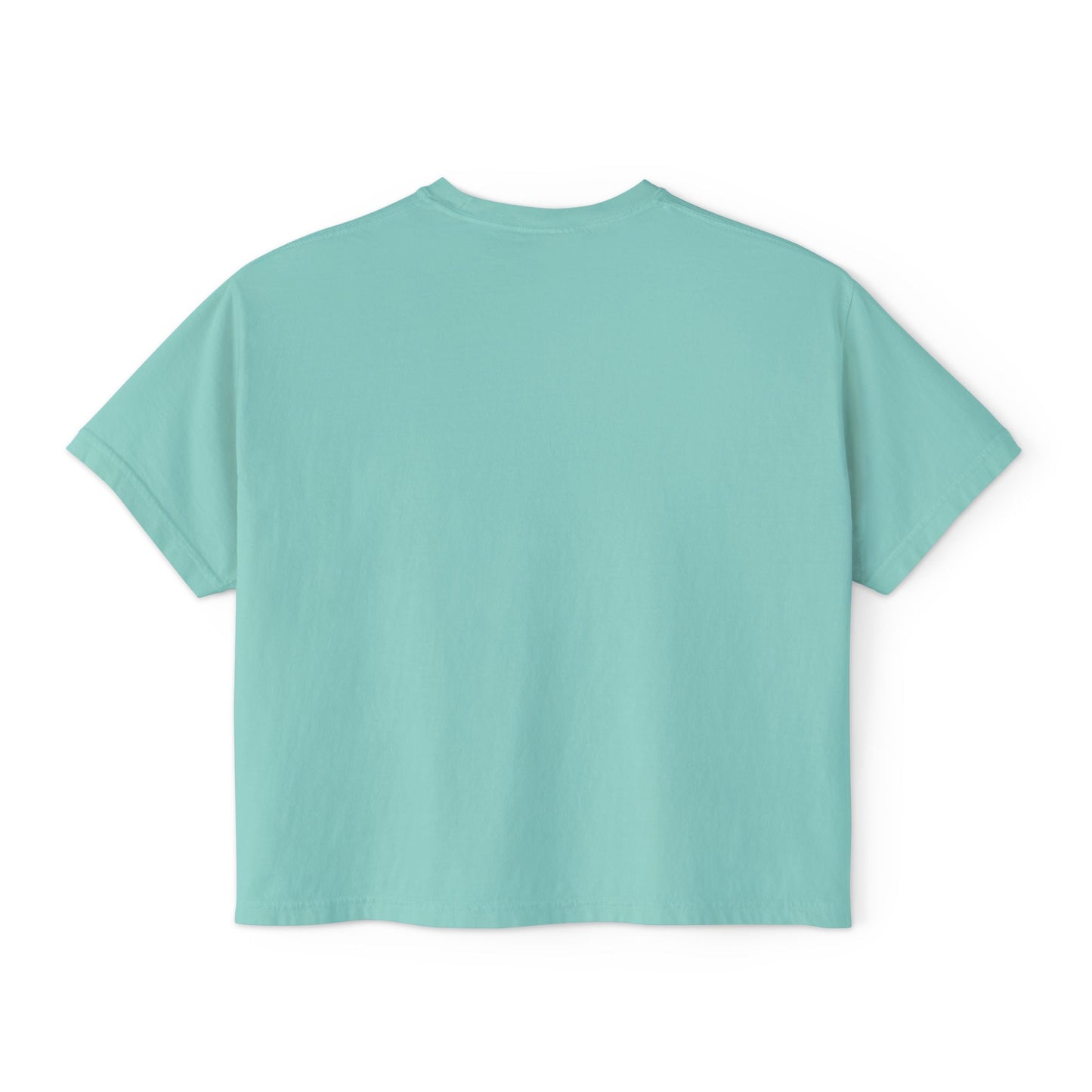 Minimalist Women's Boxy Tee — 'Carefree & Calm' Embroidered Crop T-Shirt