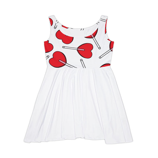 Heart Lollipop Skater Dress — Cute Valentine’s AOP Dress for Women