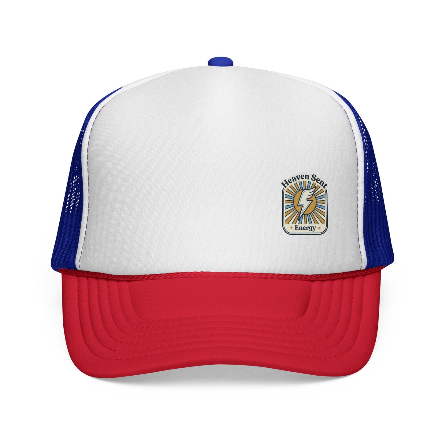 Vintage Lightning Bolt Trucker Cap — Wilderness Energy Patch