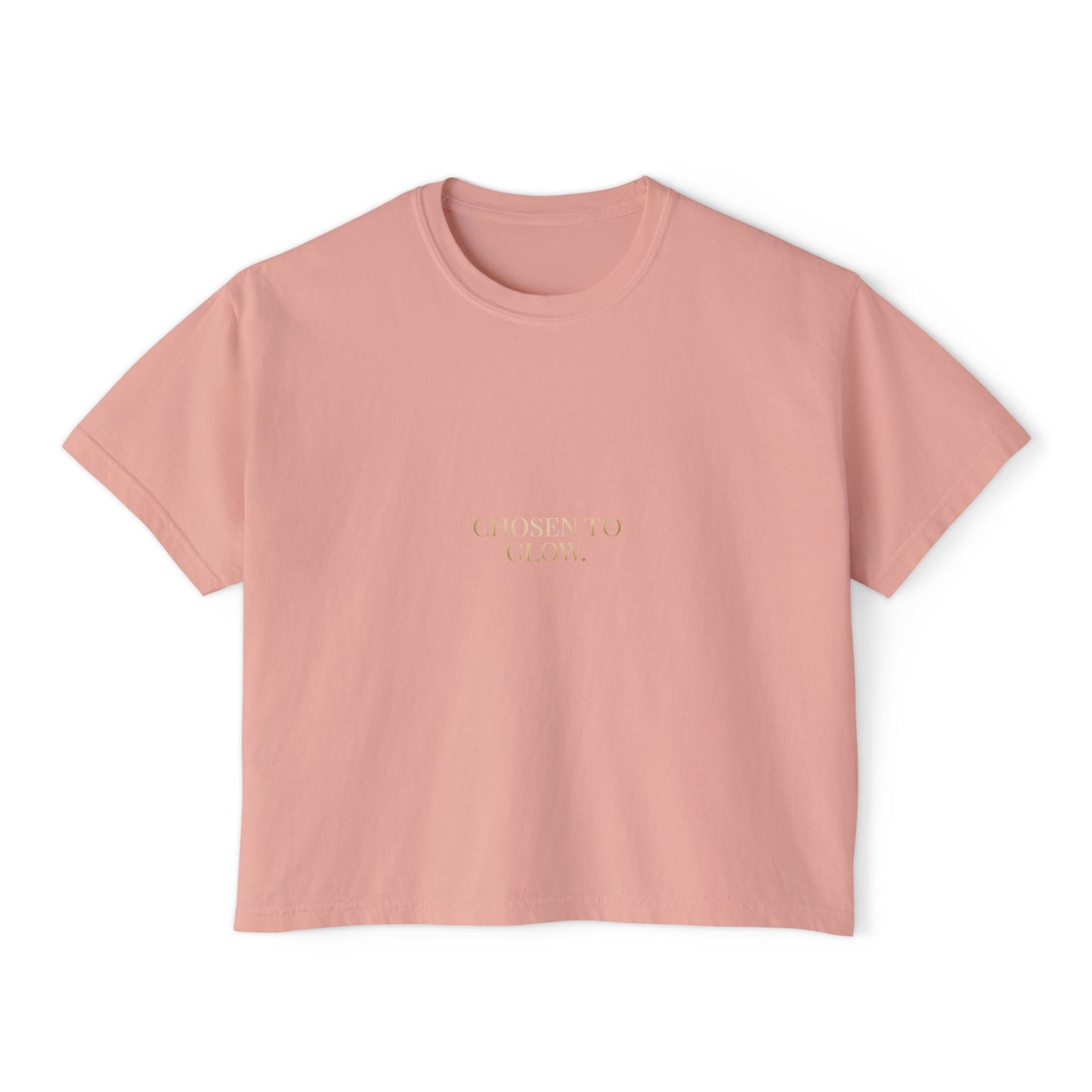 Minimalist Women's Boxy Tee — 'Carefree & Calm' Embroidered Crop T-Shirt