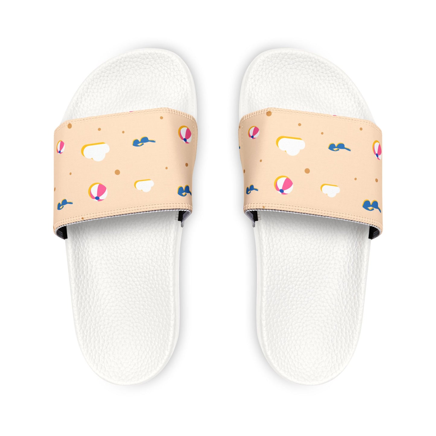Peach Beach Print Slide Sandals — Women's Removable-Strap Pool Slides