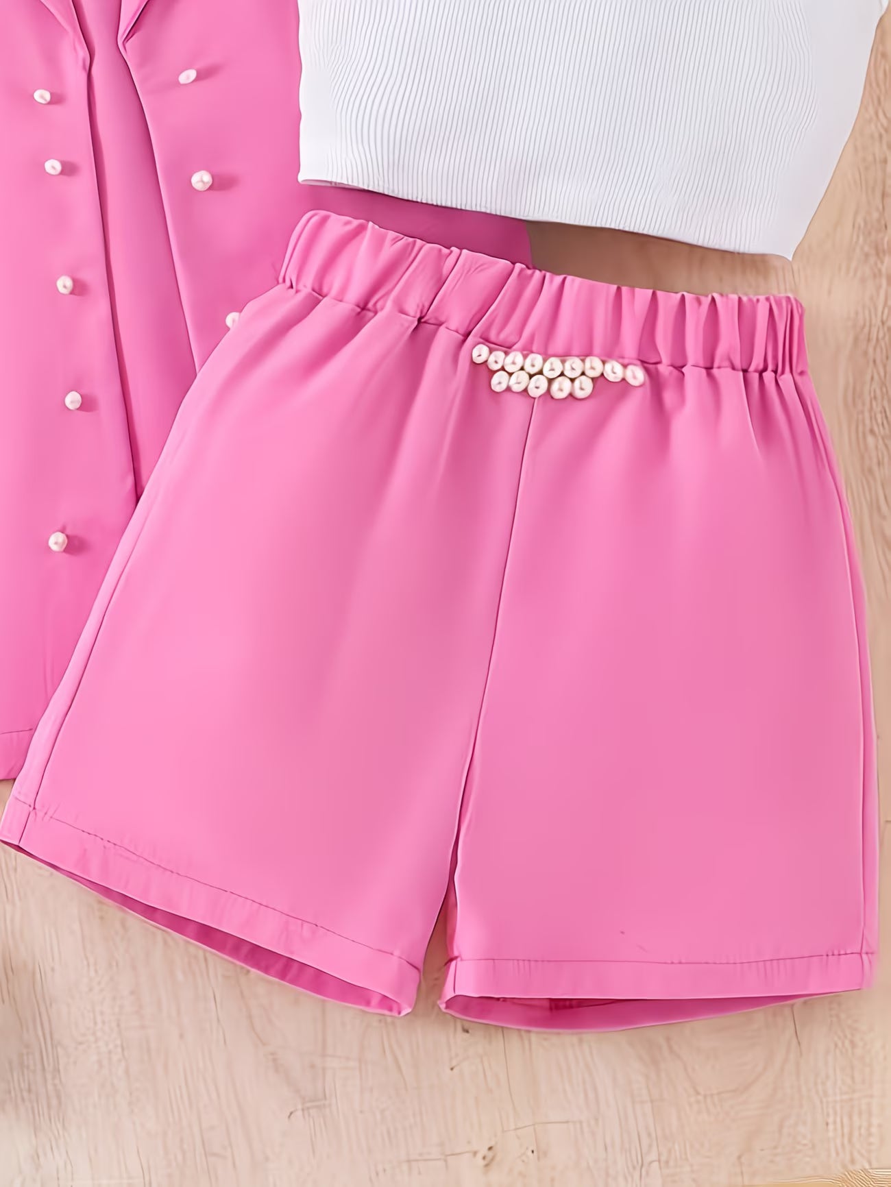 Girls’ Summer 3-Piece Casual Set | Shorts, Tank Top & Sleeveless Layer Outfit