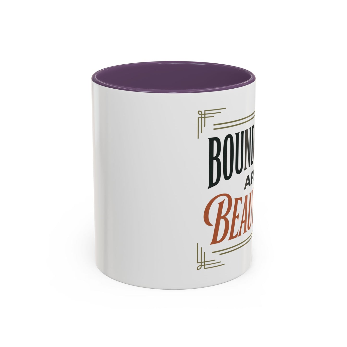 Boundaries Are Beautiful Accent Coffee Mug — Inspirational Self-Care Coffee Cup (11/15oz)