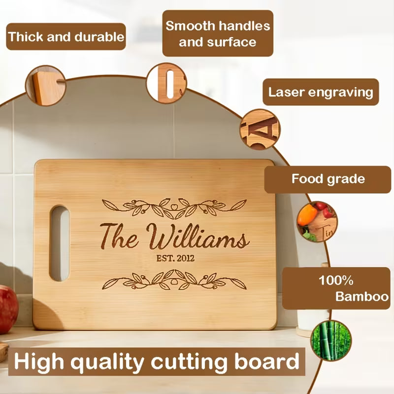Personalized Engraved Cutting Board | Custom Gift for Moms, Wives & Grandmothers