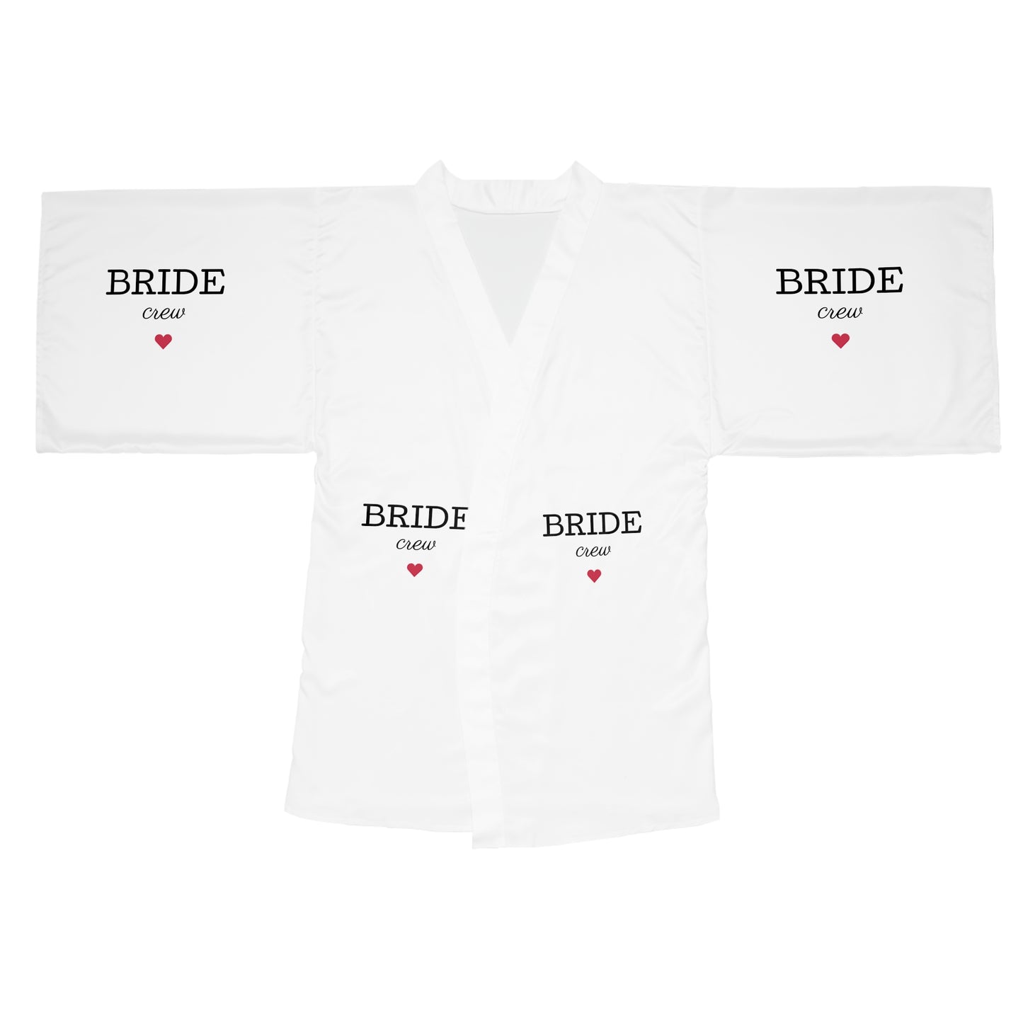 Bride Crew Kimono Robe — Bridesmaid Getting Ready Robe with Heart
